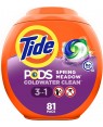 Tide PODS 3 in 1 HE Turbo Laundry Detergent Pacs, Spring Meadow Scent, 81 Count