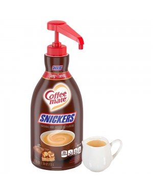 Coffee mate Snickers Coffee Creamer, Liquid Pump Bottle 1.5L No Refrigeration