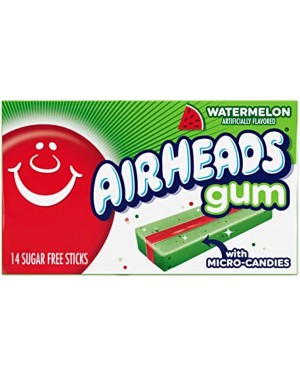 Airheads Gum Watermelon with micro Candies 14 Gum sticks per pack 34g