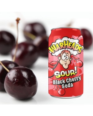 Warheads Sour Soda Pop Black Cherry 340ml Cans (Packs of 12)
