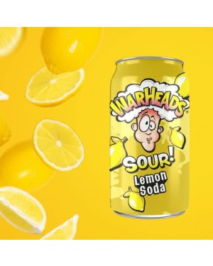 Warheads Sour Soda Pop Lemon 340ml Cans (Packs of 12)
