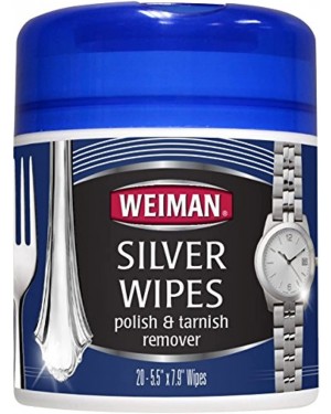 Weiman Silver Wipes for Cleaning and Polishing Silver & Jewelry - 20 Count
