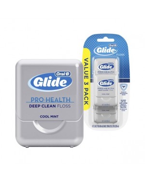 Oral B Glide Pro-Health Deep Clean Cool Mint Flavor Floss 40 M, 3 Count
