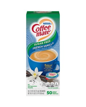 Nestle Coffee Mate Sugar Free French Vanilla Single Serve Liquid Creamer 0.375oz (11ml) 50s