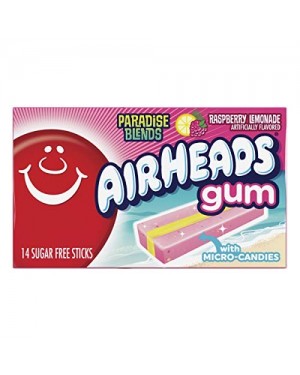 Airheads Gum Raspberry Lemonade with micro Candies 14 Gum sticks per pack 34g