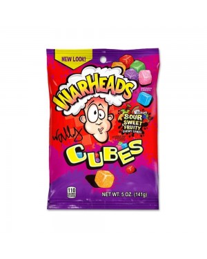 Warheads Chewy Cubes Mildly Sour Wildly Sweet Peg Bag 5oz (141g)