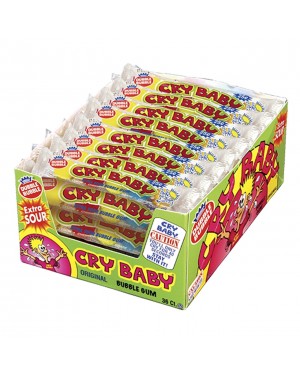 Cry Baby Extra Sour Bubble Gum - 36 x 4 Flavour Ball Tubes 