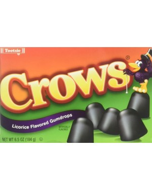 Tootsie Crows Licorice Flavored Gumdrops 184g Theater Boxes
