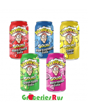 Warheads Sour Soda Pop 5 Pack Variety 340ml (12 oz) Cans
